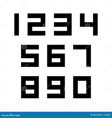 Set of Numbers with Black Typography Design Elements Stock Illustration ...