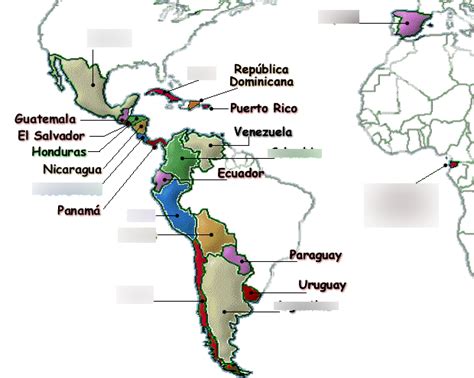 Diagramme de Los países hispanohablantes Quizlet