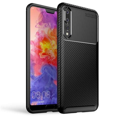 Nalia Smartphone Hülle Huawei P20 Pro Carbon Look Silikon Hülle Matt Schwarz Anti