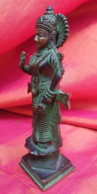 Statue De La D Esse Lakshmi Shiva Bronze Antique Faite La Main Laxmi