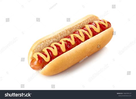 Hot Dog Ketchup Mustard On White Stock Photo 1050709127 | Shutterstock