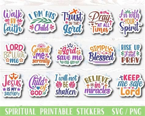 Christian Stickers Svg, Digital Stickers, Bible Svg, Inspirational ...