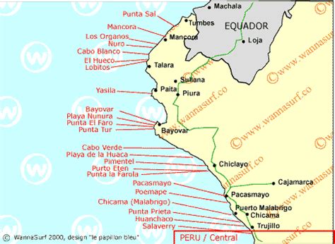 Best Beaches In Peru Map - United States Map