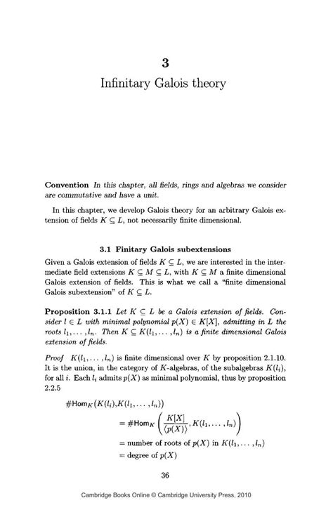 Infinitary Galois Theory Chapter 3 Galois Theories