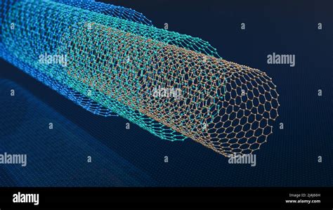 nanotubes de carbone structure du graphène avec atomes de carbone nid