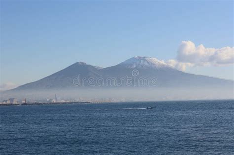 Mount Vesuvius Viewed from the Gulf of Naples, Italy Stock Image ...