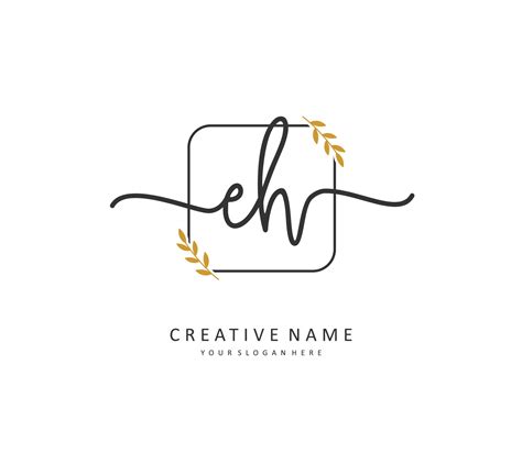 E H Eh Initial Letter Handwriting And Signature Logo A Concept