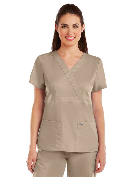 Grey S Anatomy Women S Pocket Mock Wrap Scrub Top Ebay