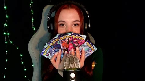 Asmr Pok Mon Card Booster Opening Whispered With Tapping Youtube