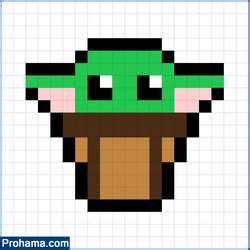 Pixel Art Baby Yoda Easy Star Wars Pixel Art Easy Pixel Art Pixel