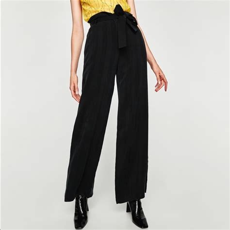 Zara Pants And Jumpsuits Sold Zara Black High Waist Wide Leg Trousers Poshmark