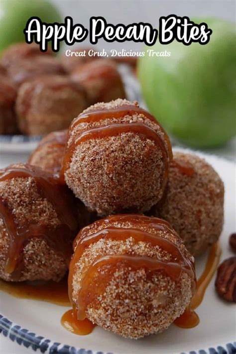 Apple Pecan Bites With Caramel Sauce Great Grub Delicious Treats