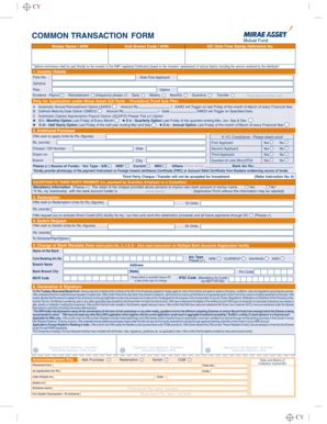 Fillable Online Bonanzapf Cmlinks Co Common Transaction Form Mirae