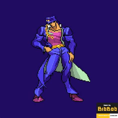 Jotaro Kujo From JoJo S Bizarre Adventure In Pixel 8bit Jojo S