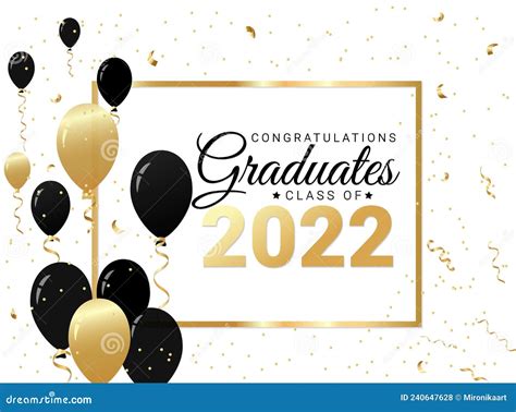 Congratulations Graduates Class Of 2022 Vector Illustration Stock