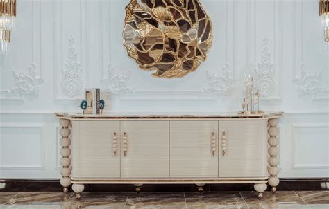 Casa Padrino Luxury Art Deco Sideboard Gray White Gold X X