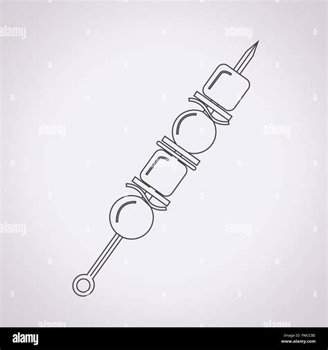 Shish Kebab Skewers Icon Stock Vector Image Art Alamy