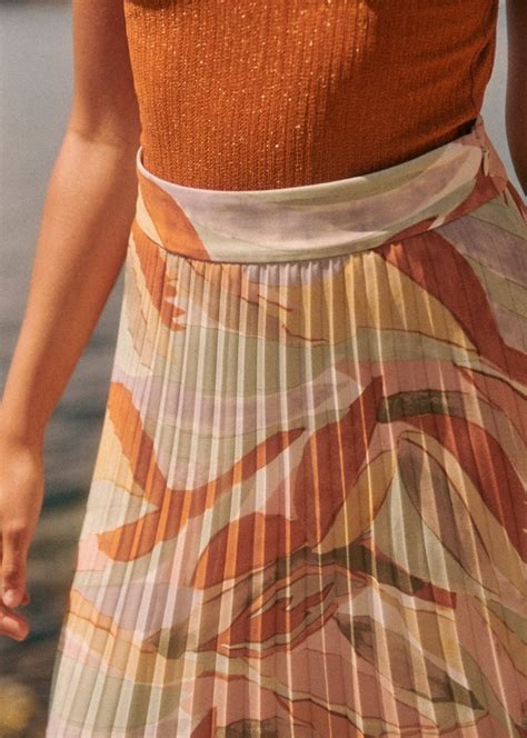 Dune Skirt Leaves Recycled polyester Octobre Éditions