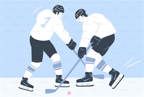 A couple of men playing a game of ice hockey vector – Ice hockey Image