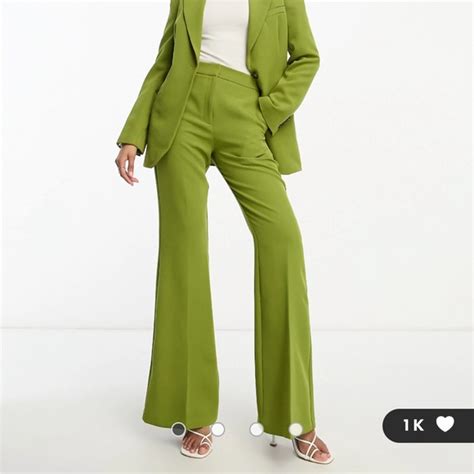 Asos Pants And Jumpsuits Asos Design Flare Suit Pants In Moss Poshmark