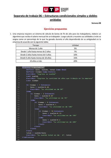 Resolucion De Principios De Algoritmos Semana Separata De Trabajo