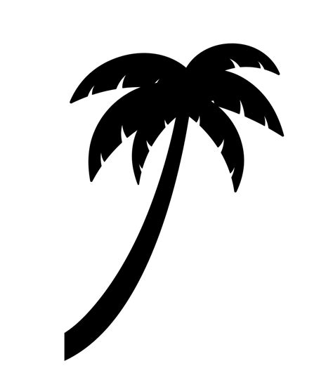 Palm and Coconut Tree Silhouette for Summer Element 24038066 Vector Art ...