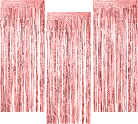 Rose Gold Foil Curtain Fringe Tinsel 2 Meter Door Backdrop Photoprop