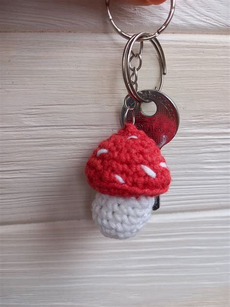 Mushroom Keychain Cute Key Fob Gift For Anyone You Love Etsy