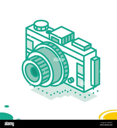 Digital Photo Camera Isolated On White Vector Illustration Isometric