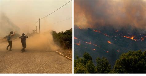 Entre evacuaciones y rescates así permanece Grecia por los incendios