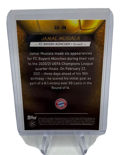 2021 22 Topps Stadium Club Chrome Jamal Musiala Glimpses Of Gold EBay