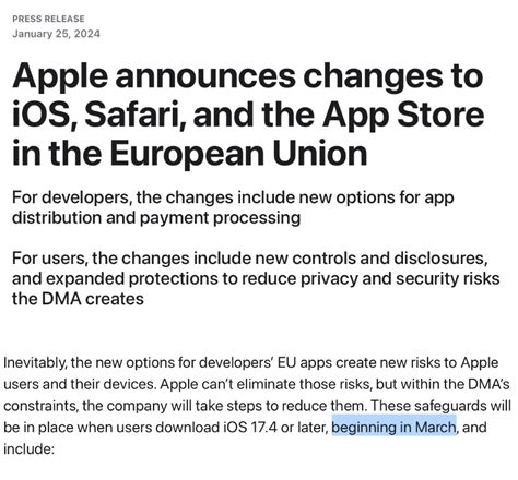 苹果宣布ios 174正式版将在3月发布，欧盟地区将开放侧载功能 牛新网