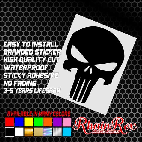 punisher logo sticker 4inch long waterproof | Shopee Philippines