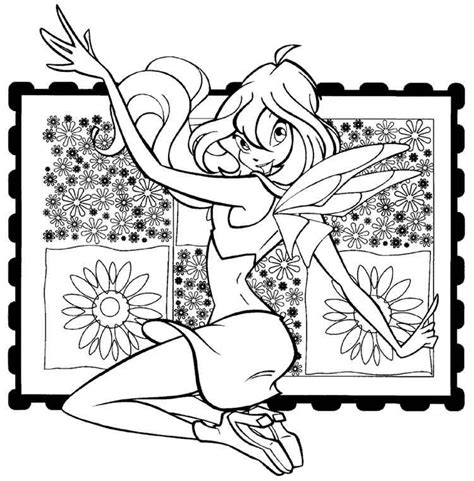 coloriage à dessiner de winx club believix flora