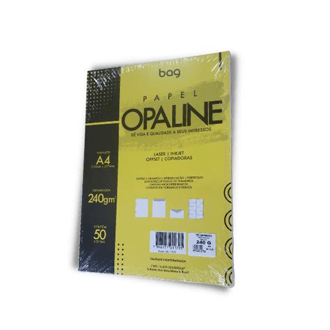 PAPEL A4 OPALINE 240G BRANCO PCT 50 FLS CX 5PCT PARÁ SUPRIMENTOS