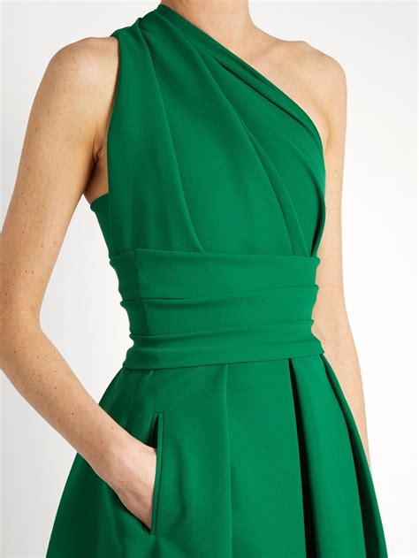 Athena One Shoulder Stretch Cady Dress Preen By Thornton Bregazzi