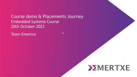 Embedded Systems Course Demo And Placement Journey October