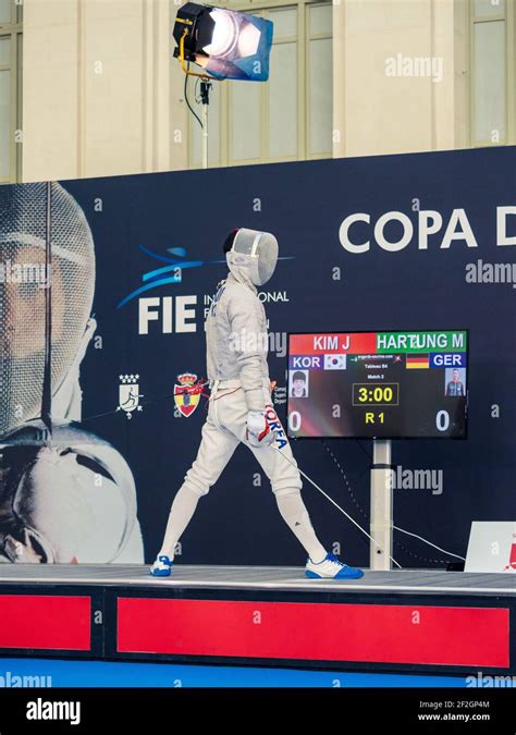 Junho Kim (Korea) during the Villa de Madrid 2019, Fencing Men's Sabre ...