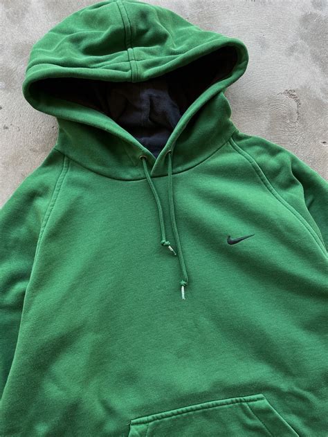 Nike 2000’s Nike Mini Swoosh Hoodie Olive Green Y2k Grailed