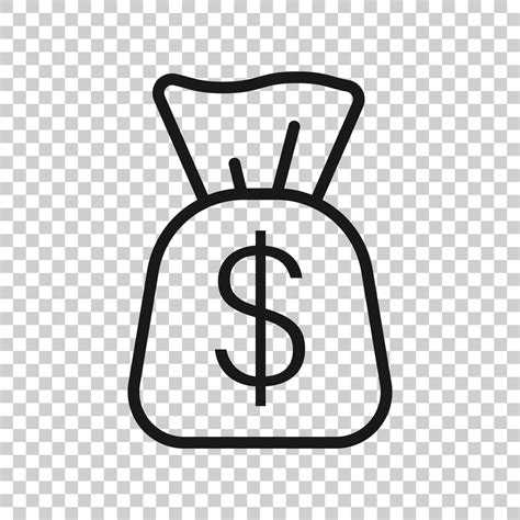 Money Bag Icon In Flat Style Moneybag With Dollar Vector Illustration