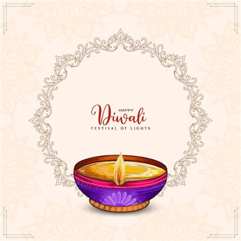 Free Vector Happy Diwali Indian Traditional Festival Greeting