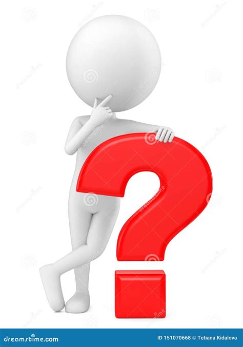 D Render Illustration D White People With A Question Mark Isolated