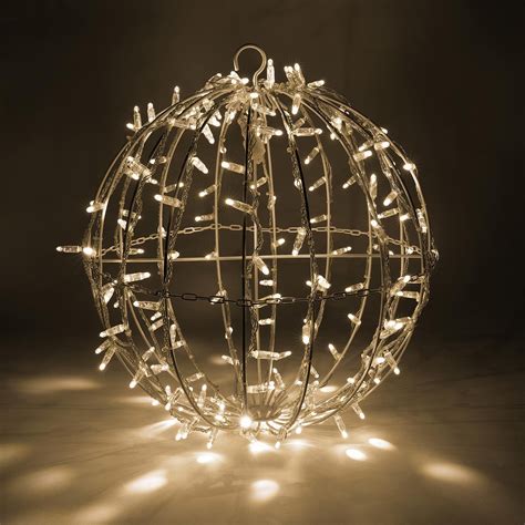 Warm White Led Commercial Mega Sphere Christmas Light Ball Fold Flat