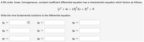 Answered A Th Order Linear Homogeneous Bartleby