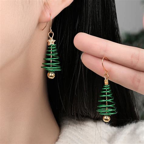 Boucles D Oreilles Cr Atives En Forme D Arbre De No L Pour Femmes Et