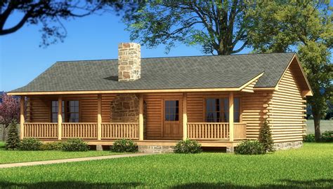 One Floor Log Cabin Plans Floorplansclick