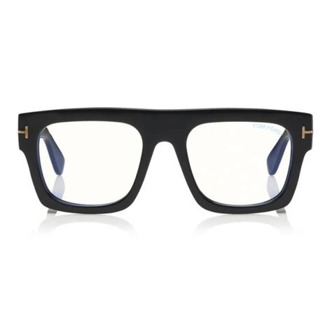 Tom Ford Fausto Optical Glasses Square Acetate Glasses Black Ft5634 B Optical Glasses