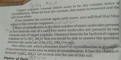 How Many E Molecules Of Water Of Crystallization Are Present In One