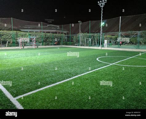 soccer field night  res stock photography  images alamy