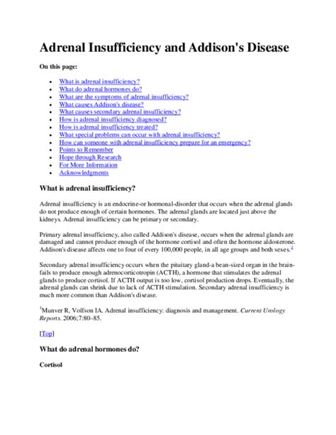 Doc Adrenal Insufficiency And Addison S Disease Zacjury Bayanan